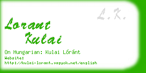lorant kulai business card